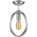 Colson 1 Light 10 inch Pewter Semi-flush Ceiling Light in No Shade