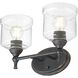 Keating 2 Light 15 inch Antique Black Iron Vanity Light Wall Light