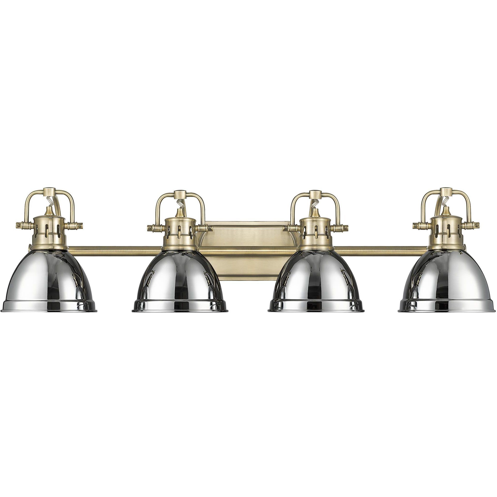 Yep Duncan Vanity Wall Light in Aged Brass, Chrome