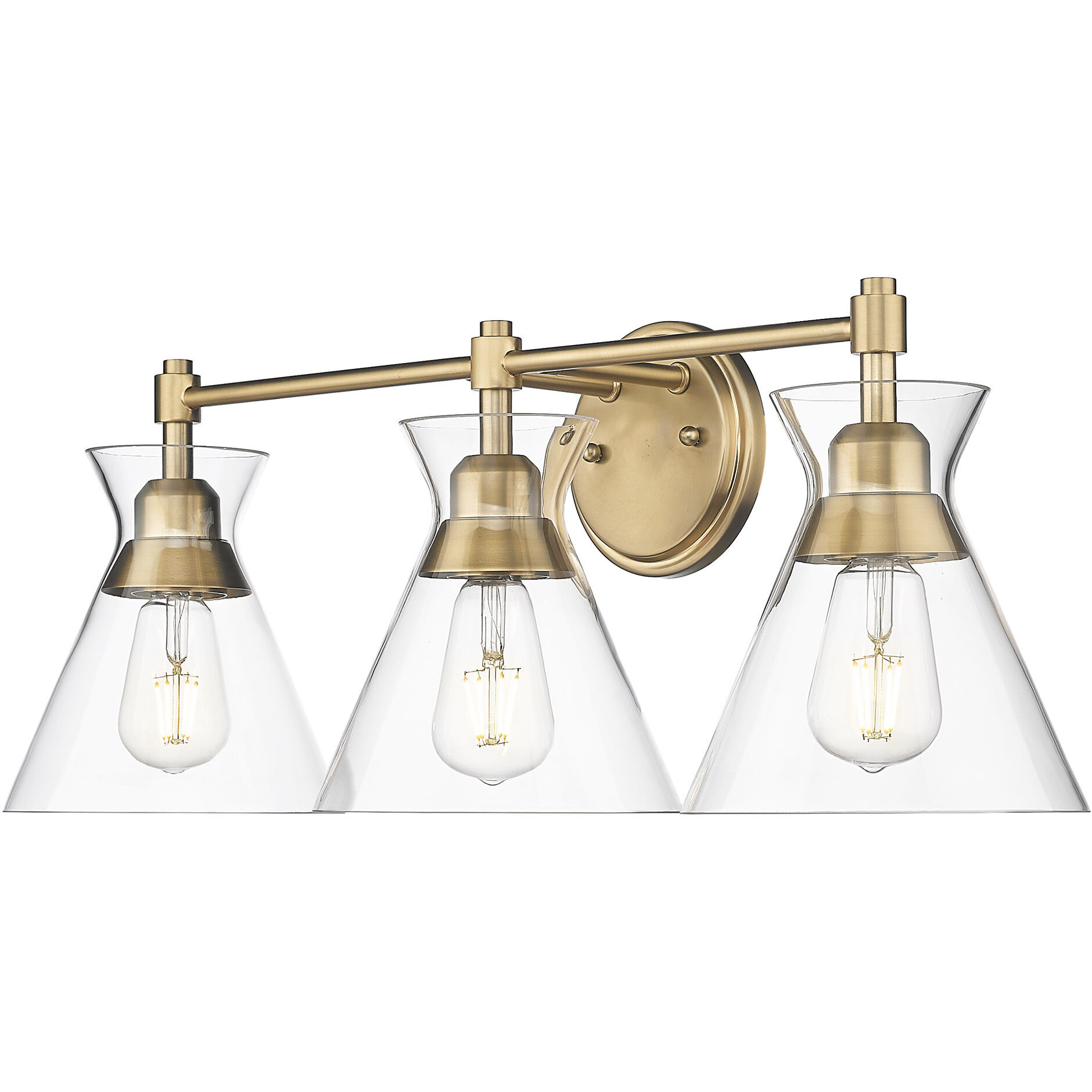 Malta Vanity Wall Light in Brushed Champagne Brass