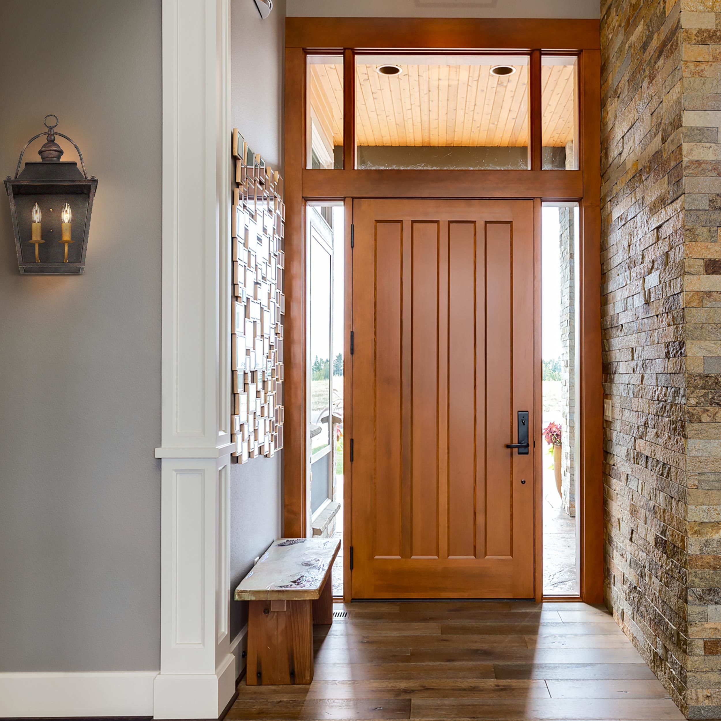 Christoff 2 Light 11.5 inch Antique Black Iron Wall Sconce Wall Light