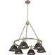 Orwell 6 Light 29 inch Aged Brass Chandelier Ceiling Light in Matte Black