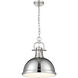 Duncan 1 Light 14 inch Pewter Pendant Ceiling Light in Chrome, Large