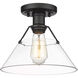 Orwell 1 Light 10 inch Matte Black Flush Mount Ceiling Light in Clear Glass