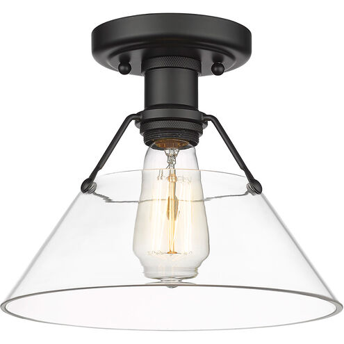Orwell 1 Light 10 inch Matte Black Flush Mount Ceiling Light in Clear Glass