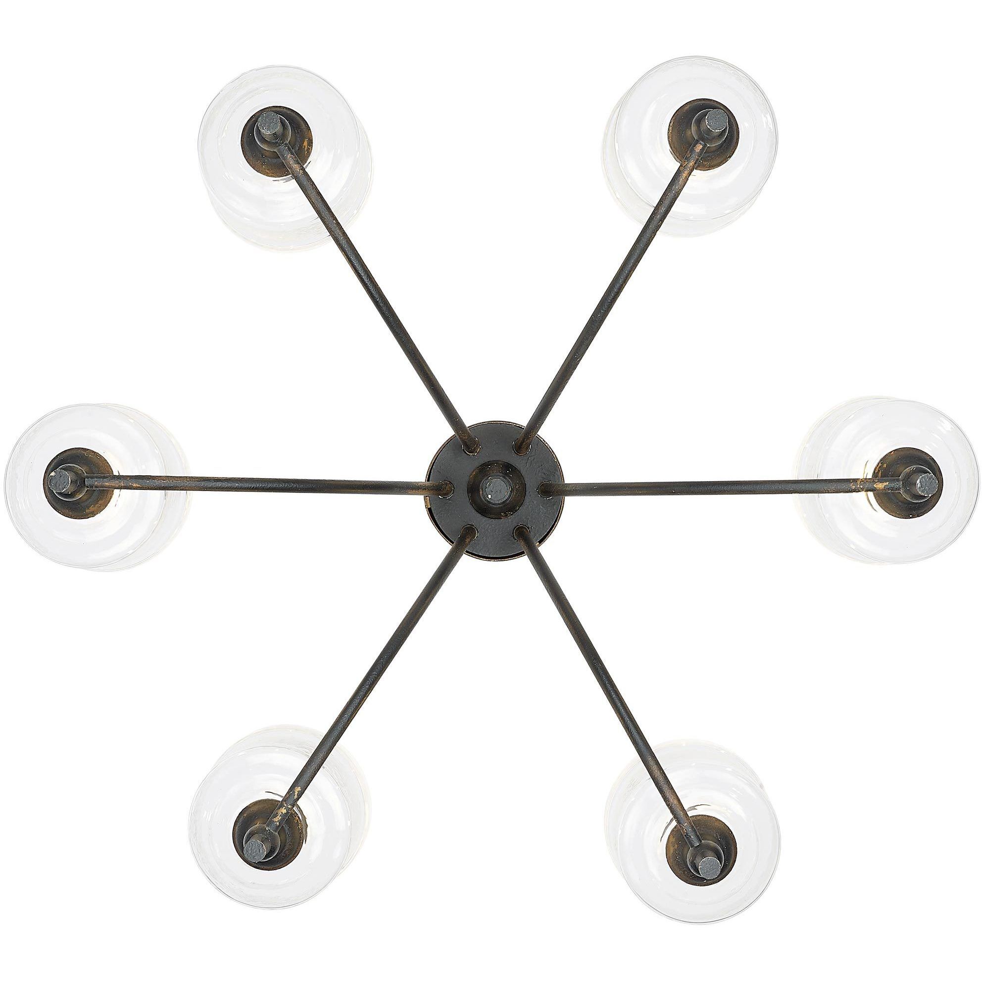 Keating 33.5 inch 60.00 watt Antique Black Iron Chandelier Ceiling Light