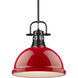 Yep Duncan Pendant Ceiling Light in Matte Black, Red, Large