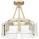 Aenon 3 Light 16.5 inch Brushed Champagne Brass Semi-Flush Mount Ceiling Light