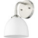 Yep Zoey 1 Light 6.38 inch Pewter Wall Sconce Wall Light in Matte White