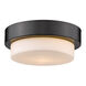 Multi-Family 1 Light 9 inch Matte Black Flush Mount Ceiling Light, Damp