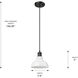 Yep Carver Pendant Ceiling Light in Matte Black, Vintage Milk Glass