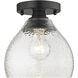 Ariella 1 Light 7.38 inch Matte Black Semi-Flush Mount Ceiling Light