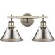 Yep Orwell Vanity Wall Light in Aged Brass, Pewter