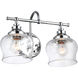 Daphne 2 Light 15.13 inch Chrome Vanity Light Wall Light