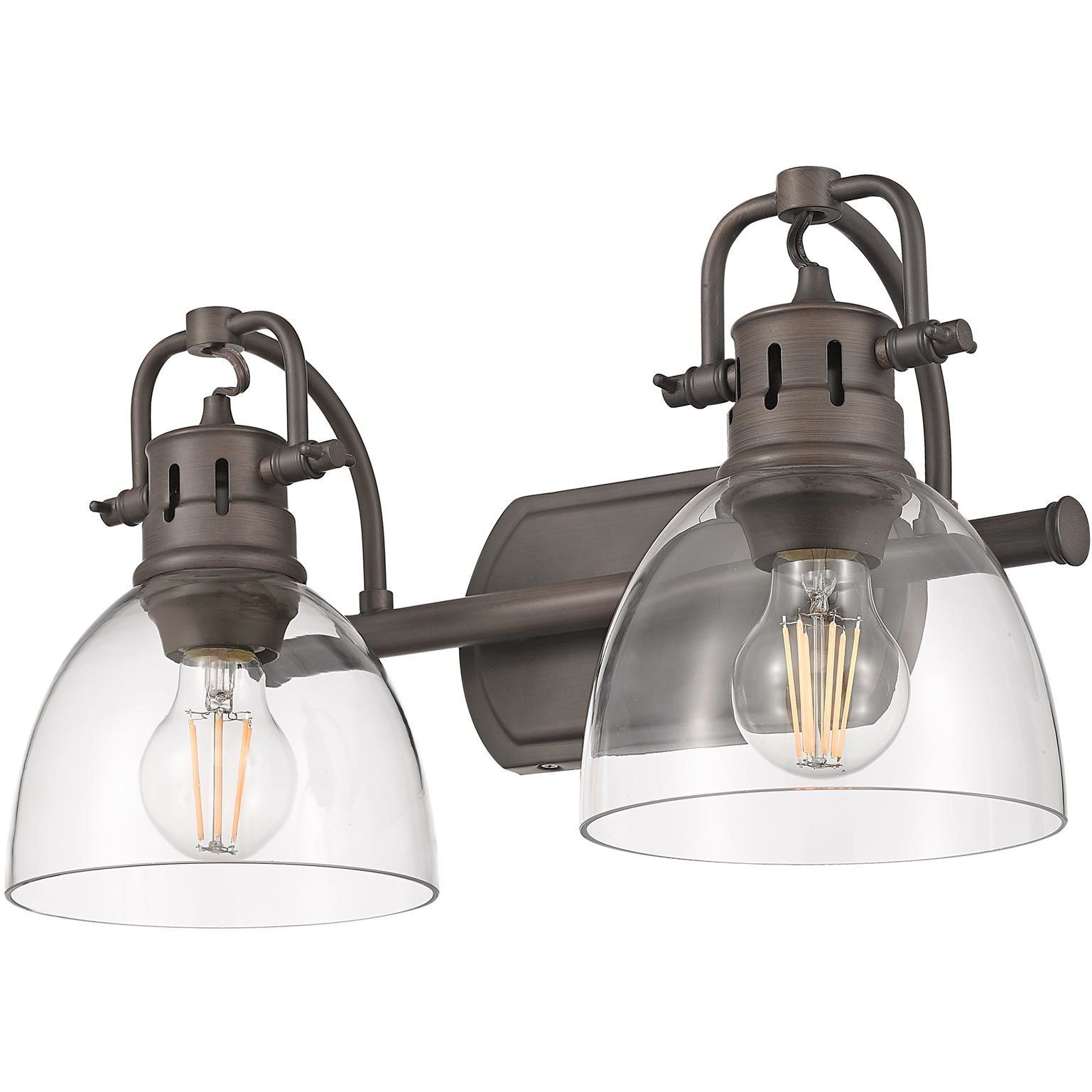 Yep Duncan Vanity Wall Light in Rubbed Bronze, Clear Glass