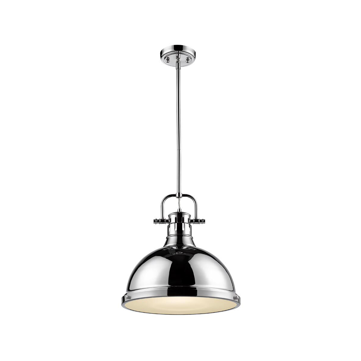 White and chrome pendant light on sale