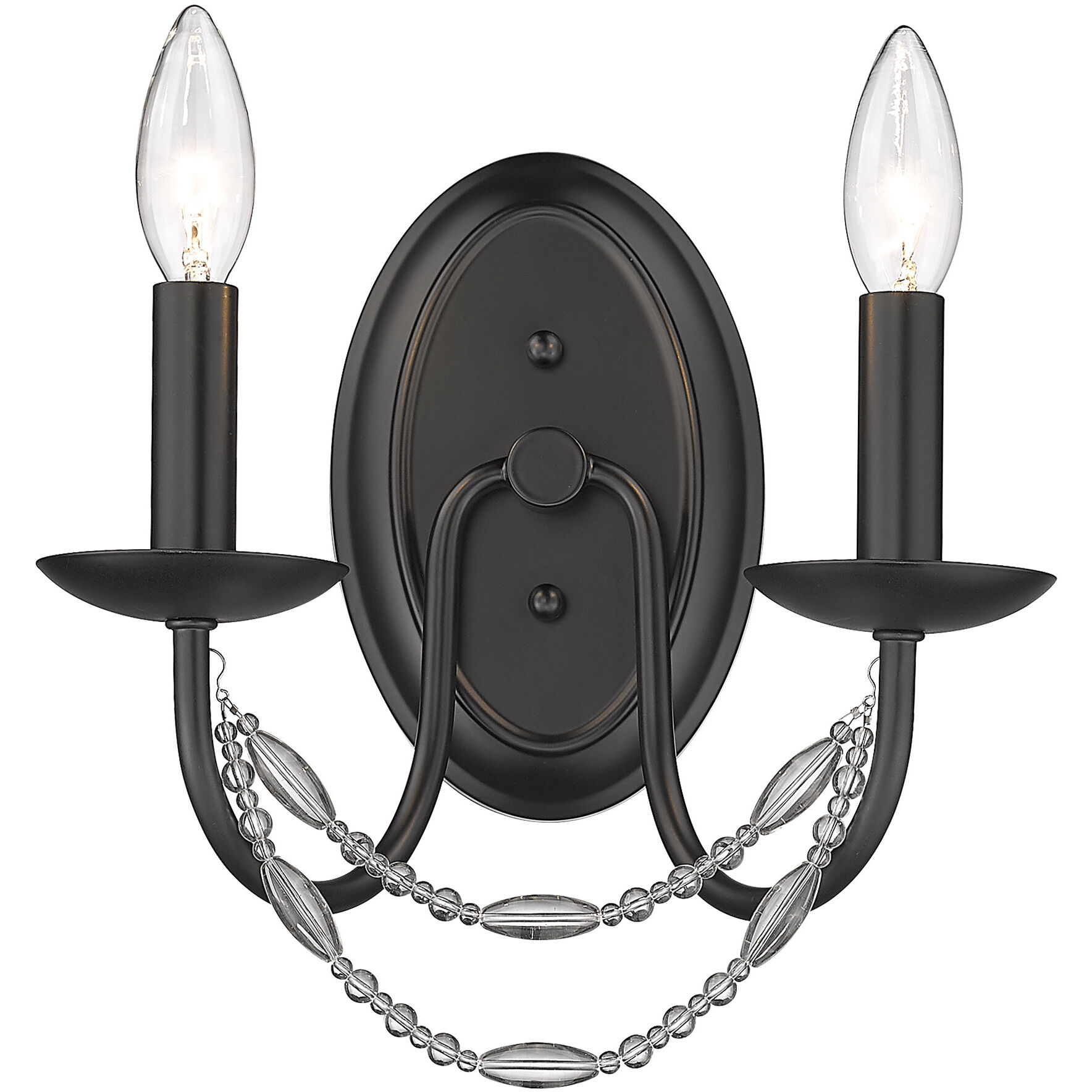Mirabella 2 Light 10.25 inch Matte Black Wall Sconce Wall Light