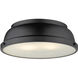 Yep Duncan 2 Light 14 inch Matte Black Flush Mount Ceiling Light, Damp