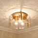 Aenon 3 Light 15 inch Brushed Champagne Brass Flush Mount Ceiling Light