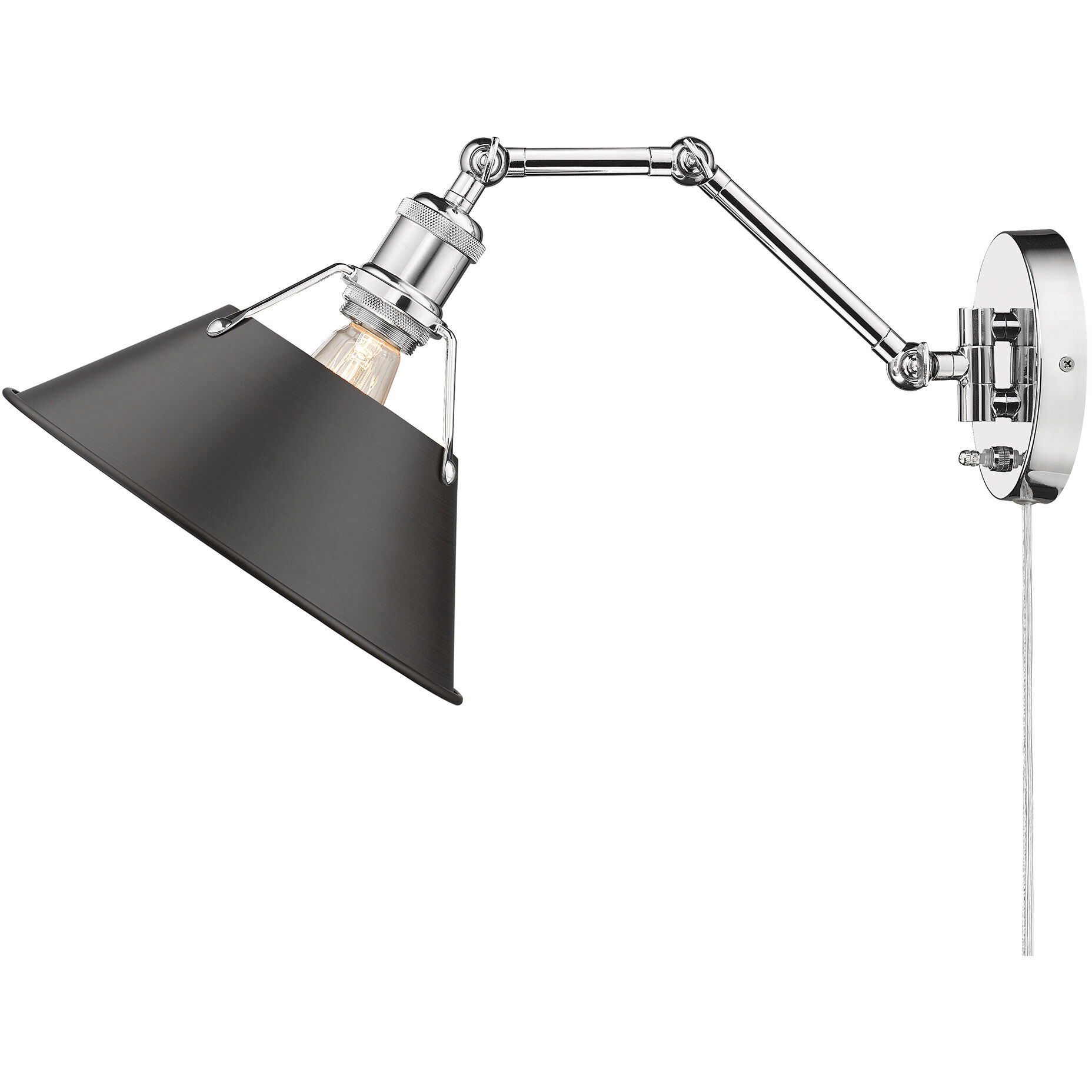 Yep Orwell 1 Light 10 inch Chrome Swing Arm Wall Lamp Wall Light in Rubbed Bronze, Adjustable