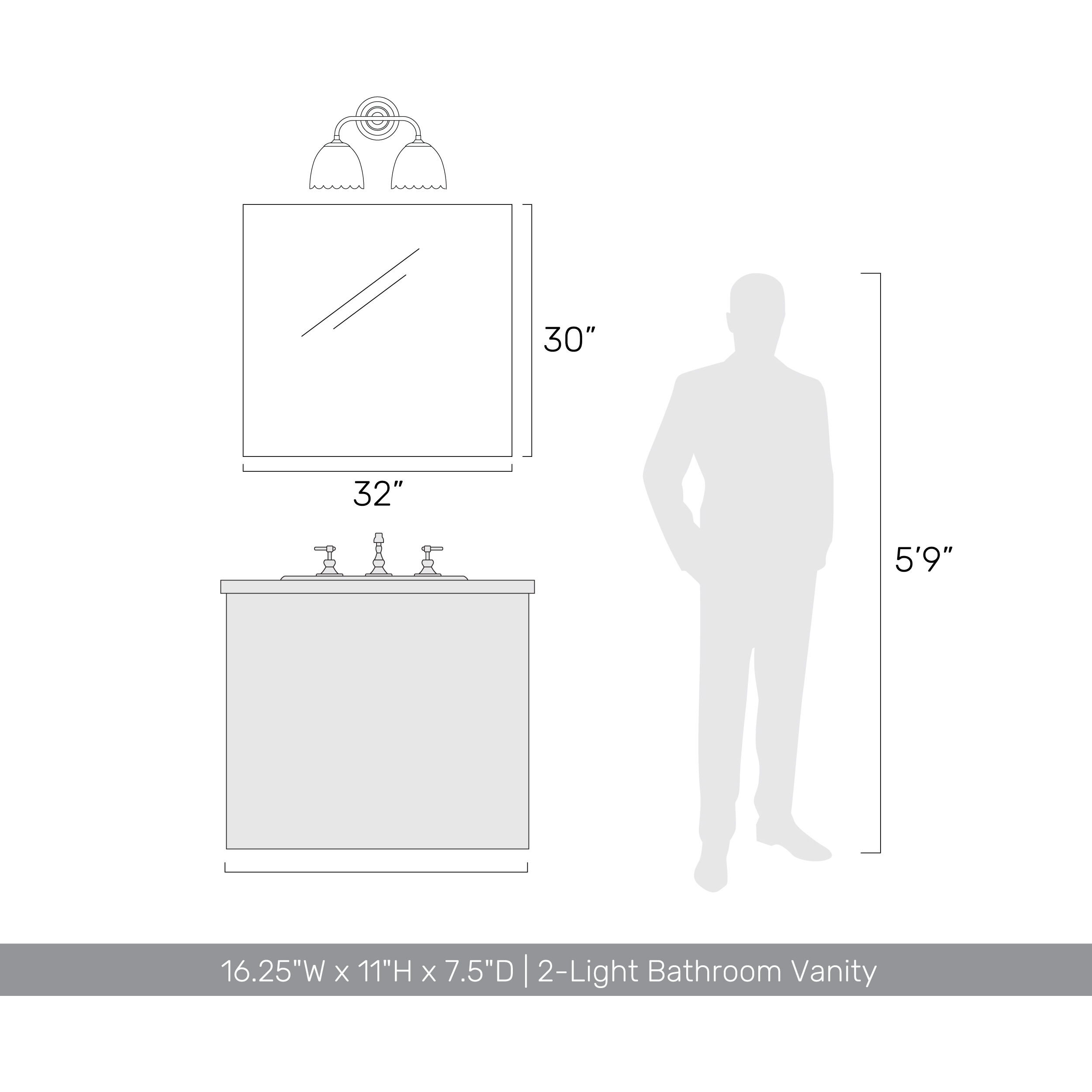 Dorinda Vanity Wall Light in Brushed Champagne Brass