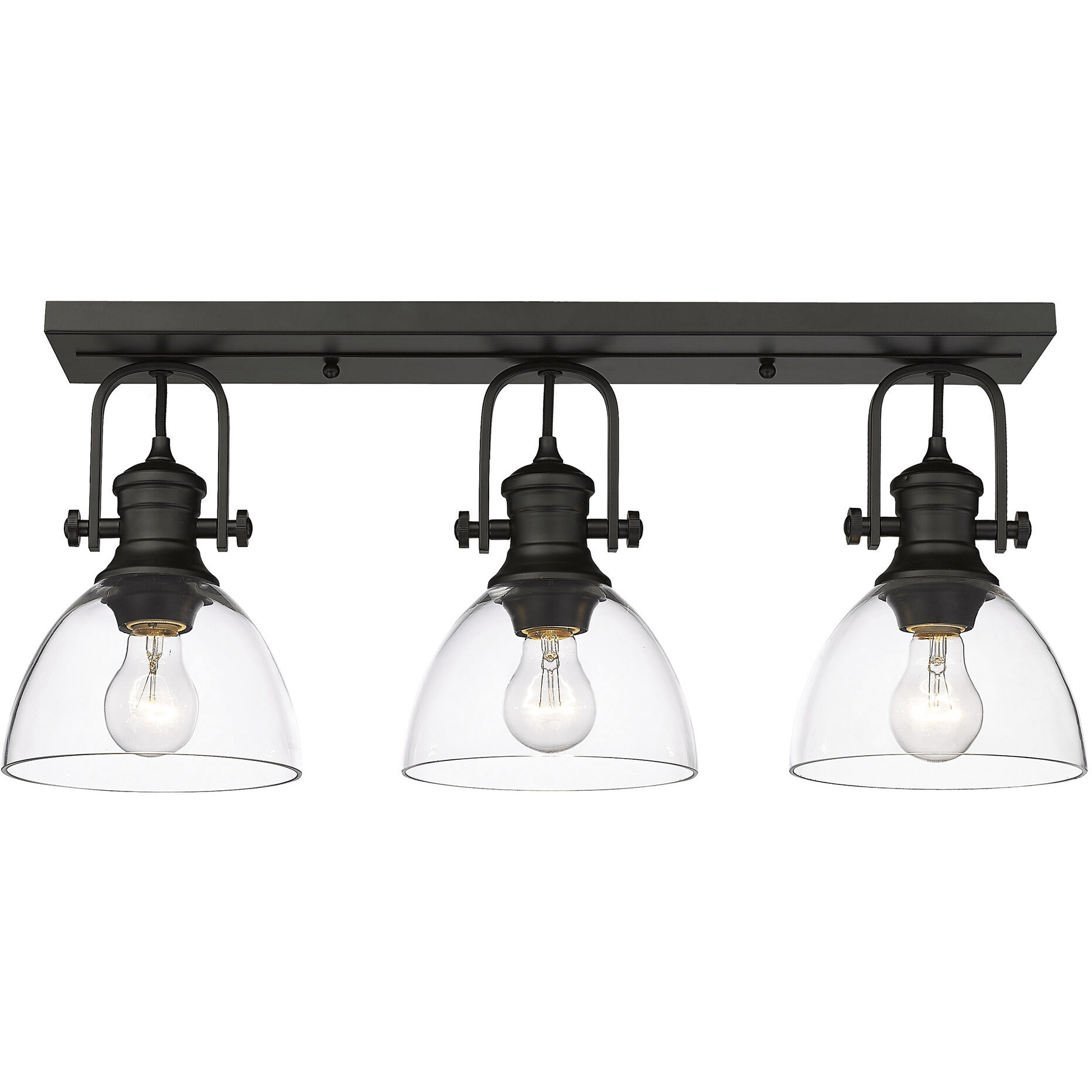 Yep Hines Vanity Wall Light in Matte Black, Clear Glass