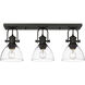 Yep Hines Vanity Wall Light in Matte Black, Clear Glass