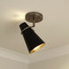 Reeva 1 Light 7 inch Modern Brass Semi-Flush Mount Ceiling Light in Matte Black