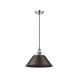 Orwell 1 Light 14 inch Pewter Pendant Ceiling Light in Rubbed Bronze, Damp
