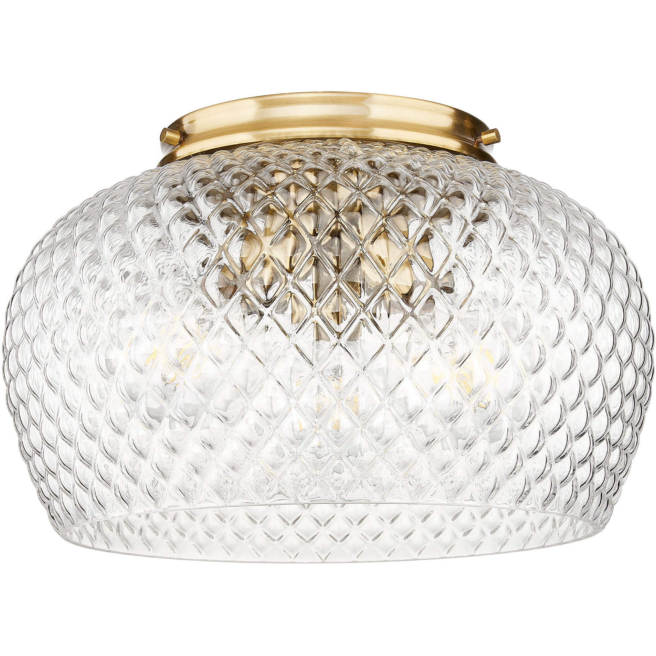 Adeline 3 Light 14 inch Modern Brushed Gold Flush Mount Ceiling Light