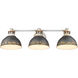 Kinsley 3 Light 29 inch Aged Galvanized Steel Bath Vanity Wall Light in Antique Black Iron
