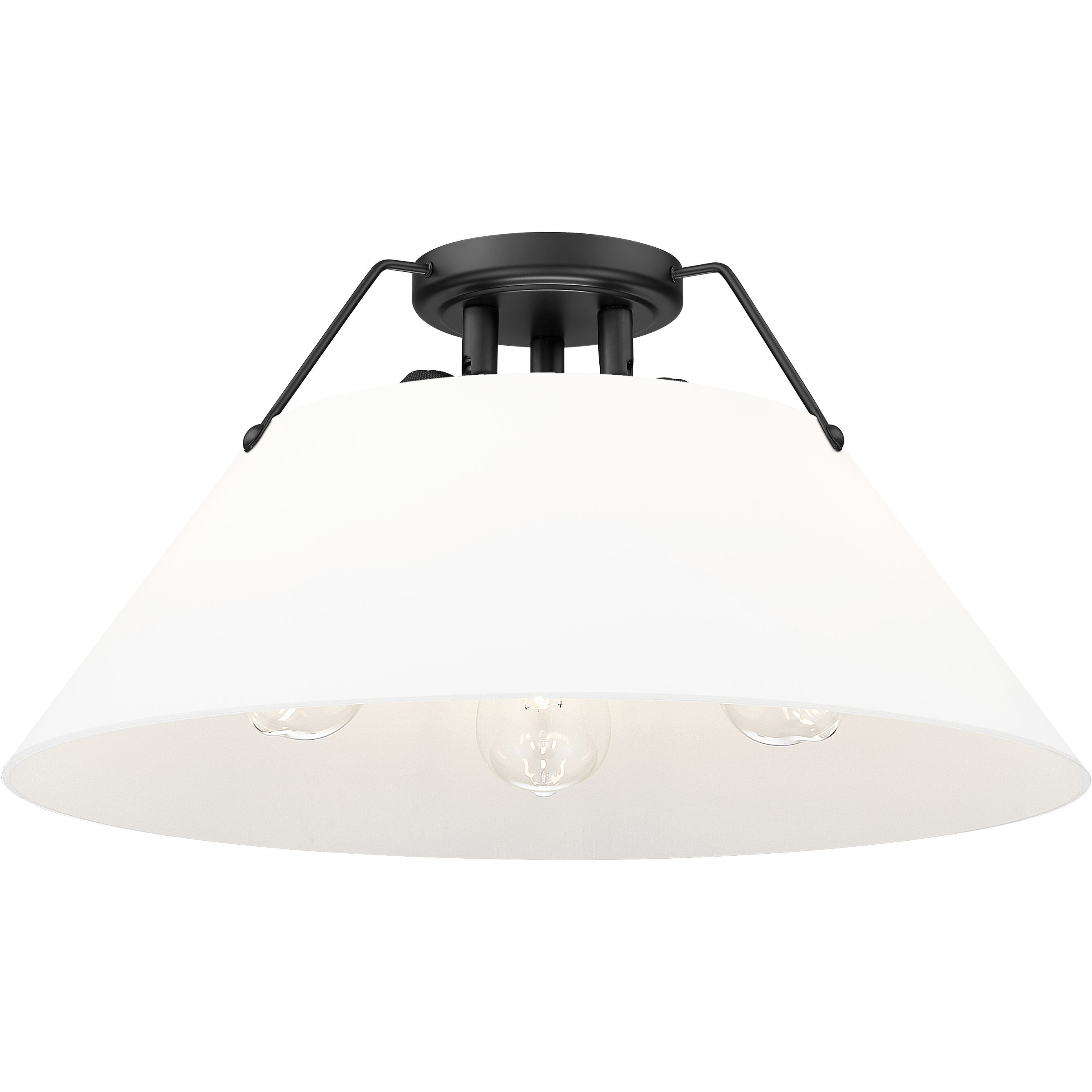 Yep Orwell 3 Light 18.75 inch Matte Black Flush Mount Ceiling Light in Opal Glass