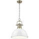 Yep Duncan Pendant Ceiling Light in Aged Brass, White, Large