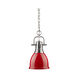 Duncan 1 Light 8.88 inch Pewter Mini Pendant Ceiling Light in Red