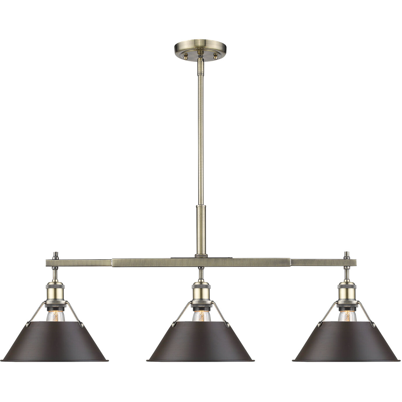 Yep Orwell Island Light Ceiling Light in Aged Brass, Rubbed Bronze