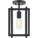 Tribeca 1 Light 7 inch Matte Black Semi-flush Ceiling Light