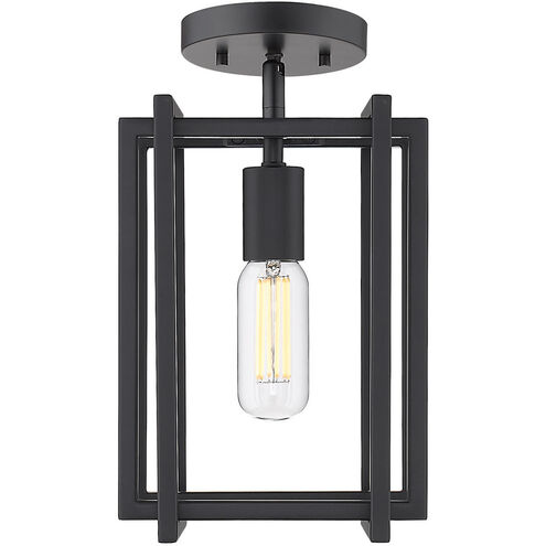 Tribeca 1 Light 7 inch Matte Black Semi-flush Ceiling Light