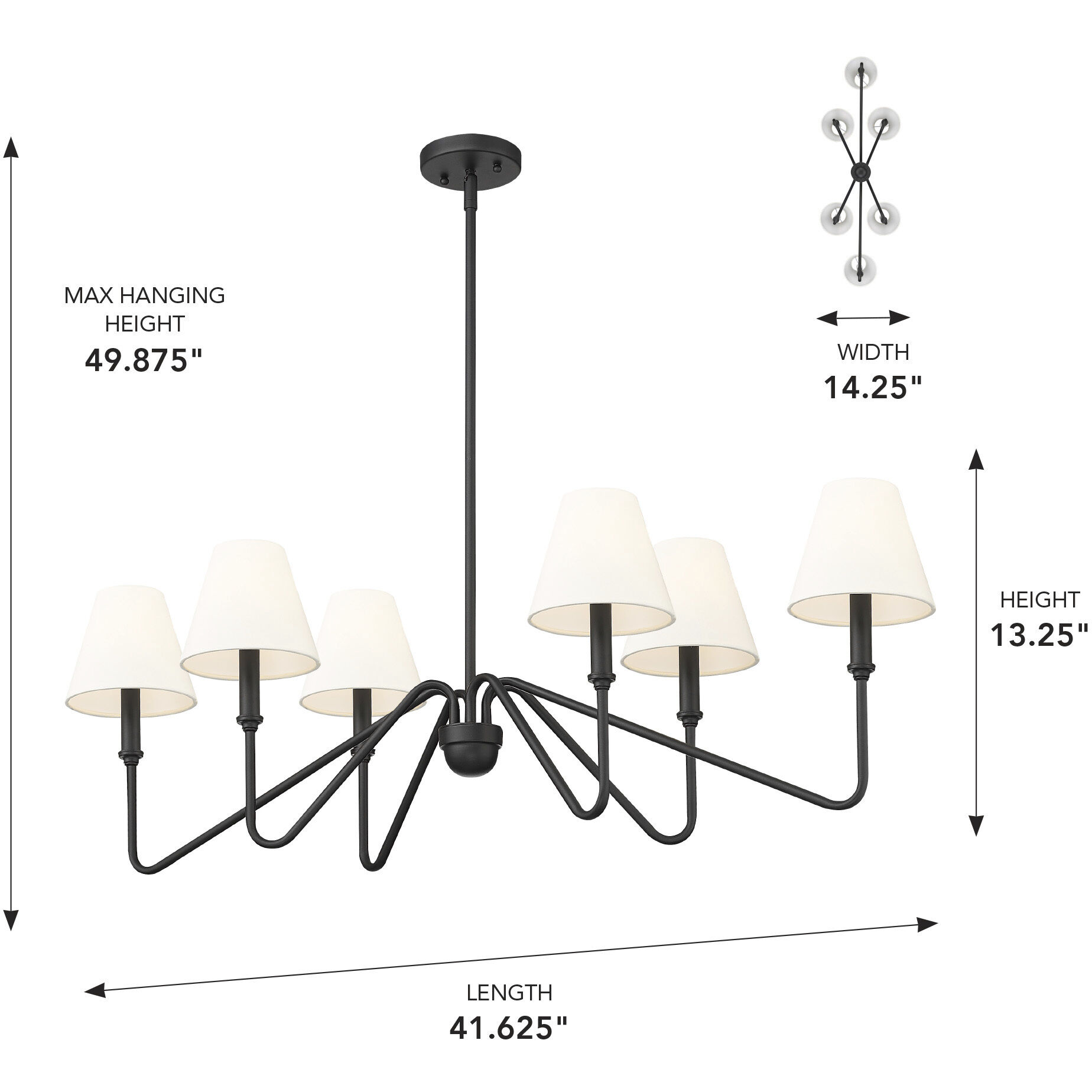 Yep Kennedy Island Light Ceiling Light in Natural Black, Ivory Linen