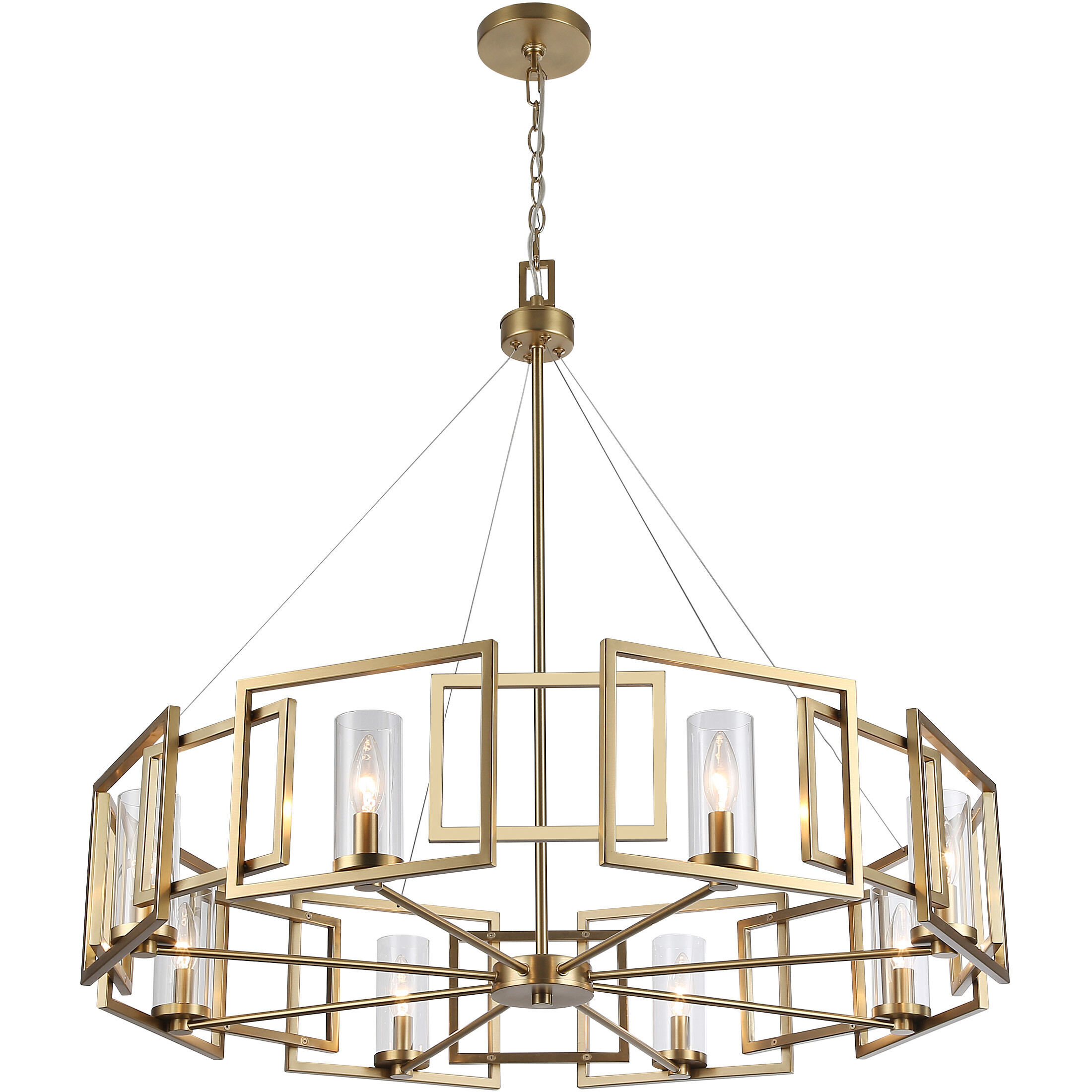 Marco 8 Light 35.38 inch Brushed Champagne Brass Chandelier Ceiling Light