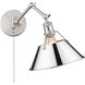 Orwell 1 Light 10 inch Pewter Articulating Wall Sconce Wall Light in Chrome, Adjustable
