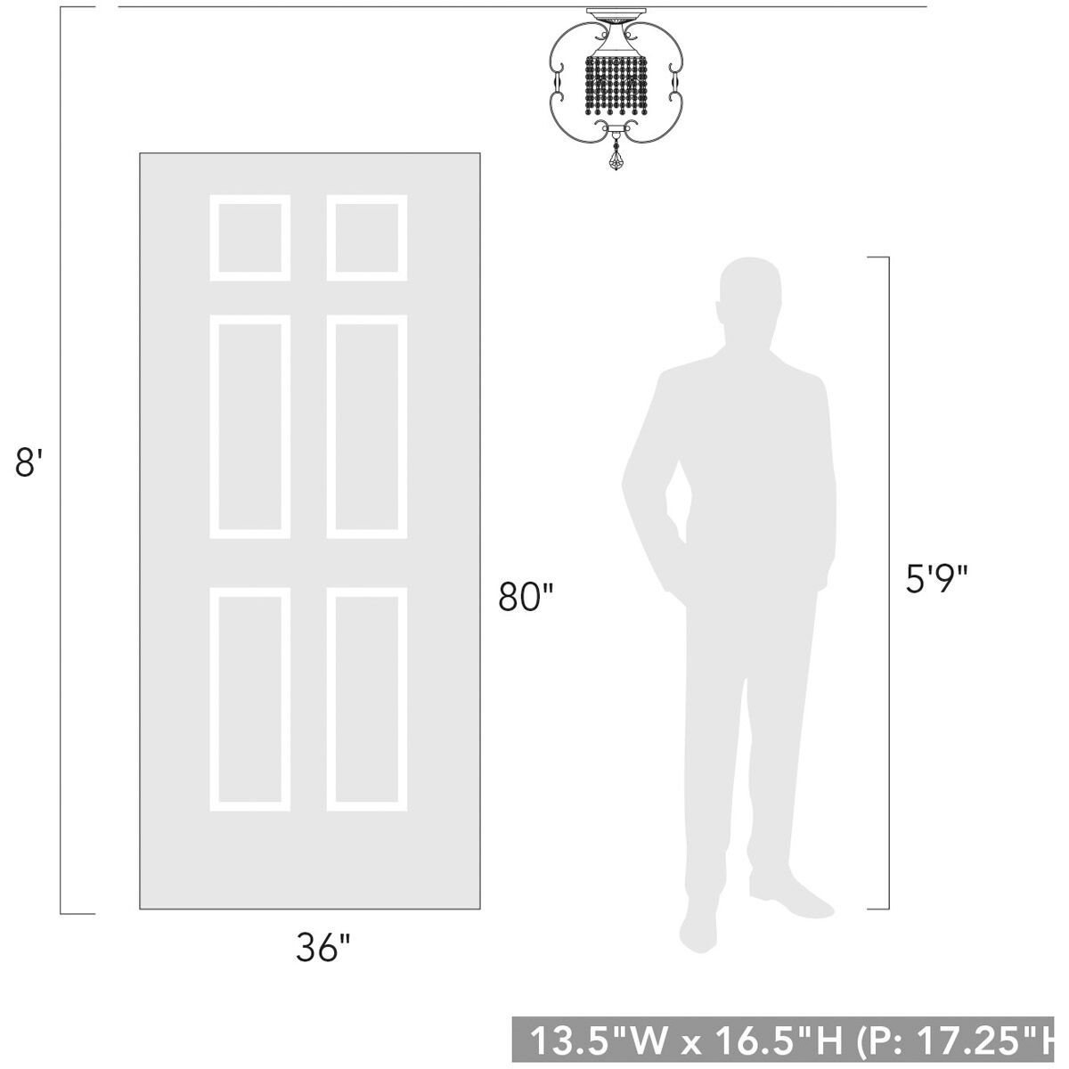 Ella 3 Light 14 inch White Gold Semi-flush Ceiling Light, Convertible