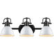 Yep Duncan Vanity Wall Light in Matte Black, White
