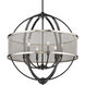 Colson 6 Light 26 inch Matte Black Chandelier Ceiling Light in Pewter