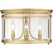 Payton 3 Light 14.75 inch Brushed Champagne Brass Flush Mount Ceiling Light