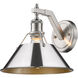 Orwell 1 Light 10 inch Pewter Wall Sconce Wall Light in Chrome, Damp