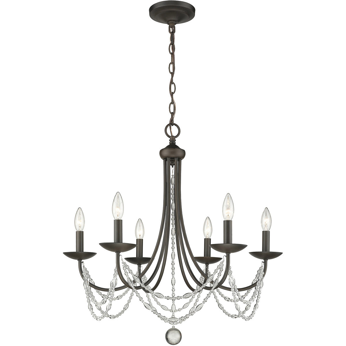 6 light bronze chandelier on sale