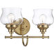 Daphne 2 Light 15.13 inch Brushed Champagne Bronze Vanity Light Wall Light