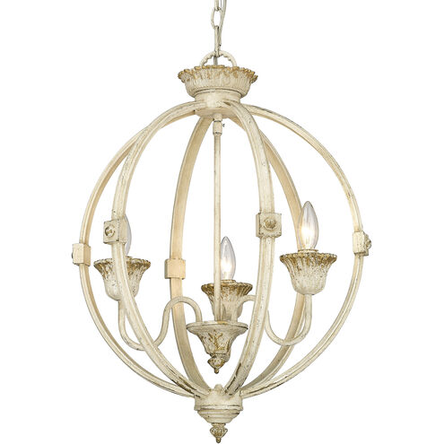 Jules 3 Light 18.38 inch Antique Ivory Pendant Ceiling Light
