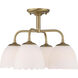 Dorinda 4 Light 18 inch Brushed Champagne Brass Semi-Flush Mount Ceiling Light
