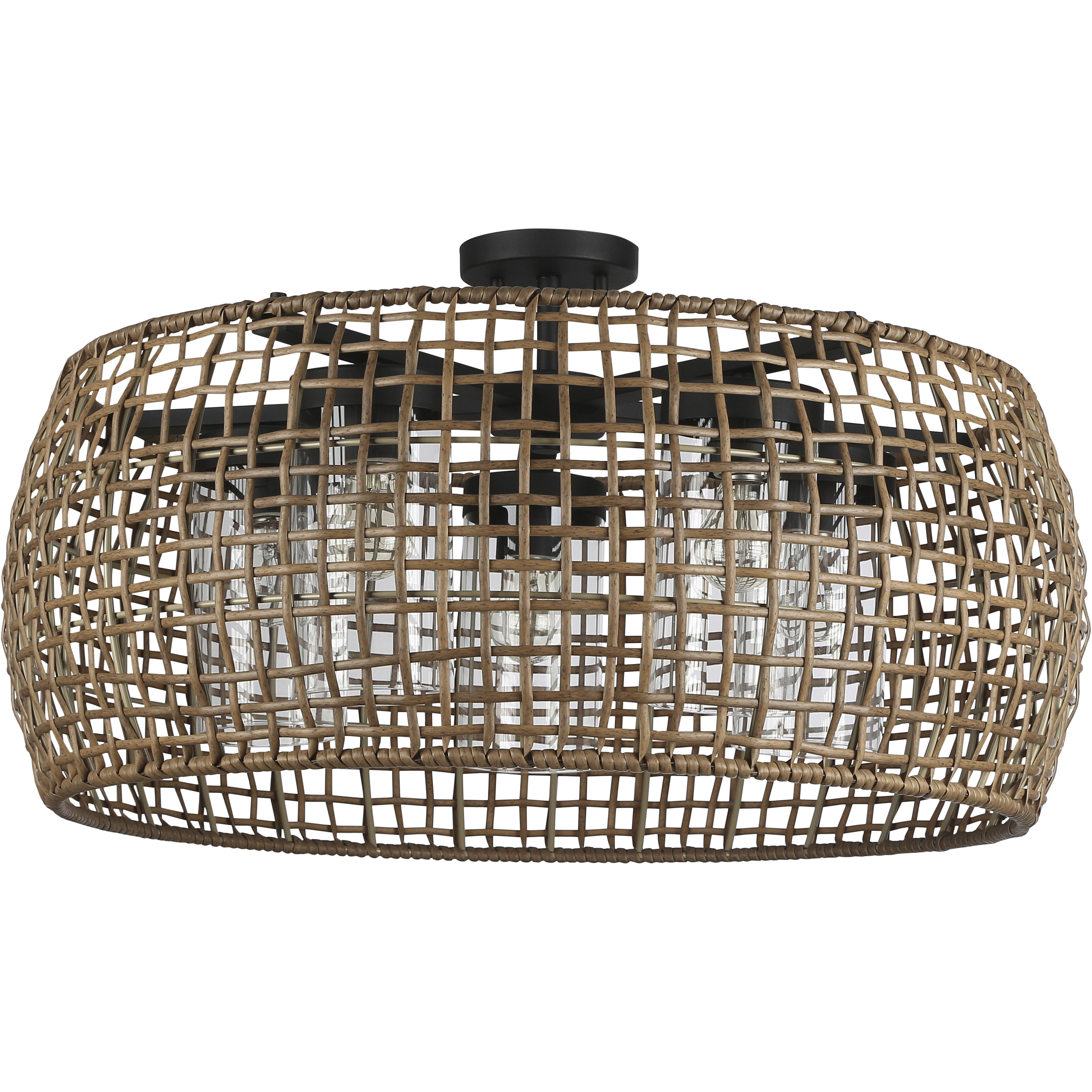 Piper 5 Light 15.13 inch Natural Black Outdoor Ceiling